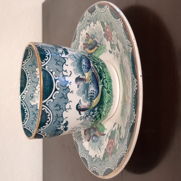 Delicate Teacup Saucer featuring Hand-Painted Partridge Nature Scene - Picture 2 of 6